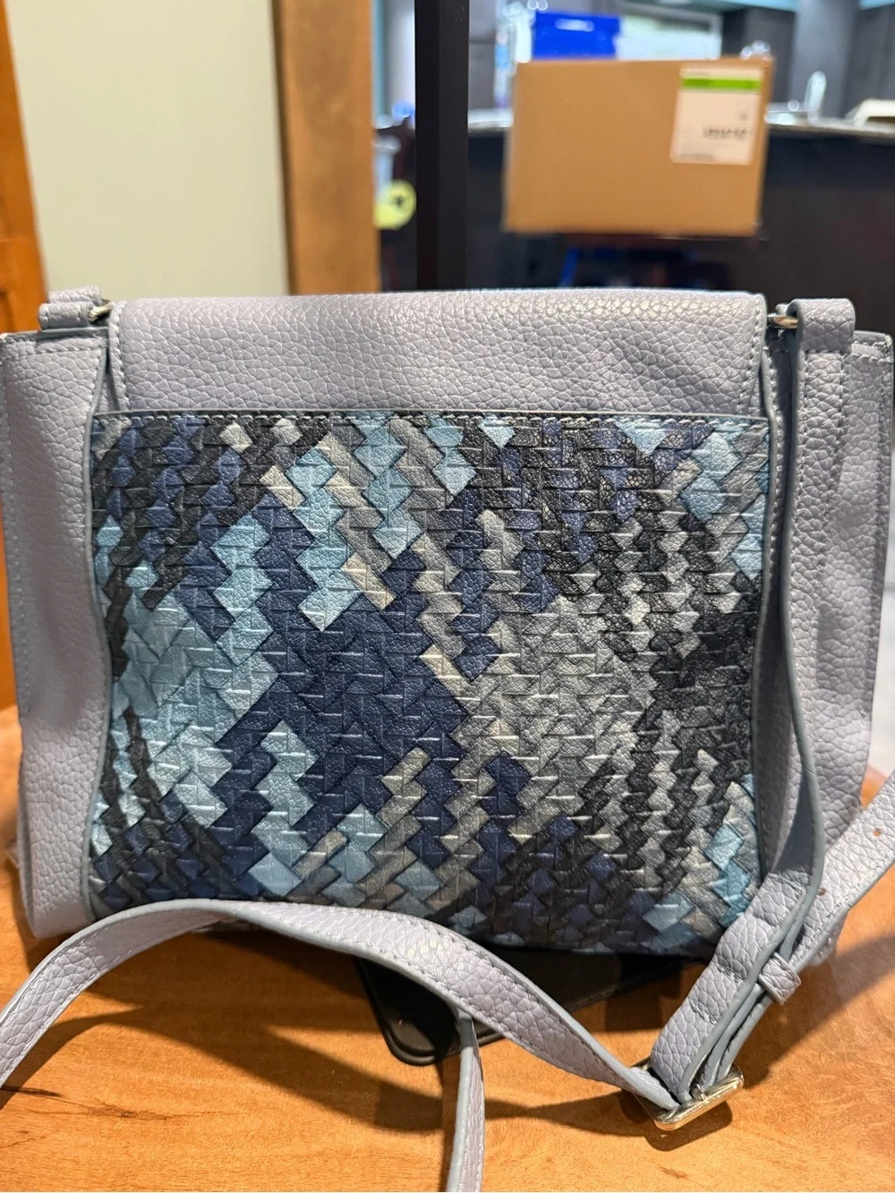 Nine West Light Blue Woven Accent Crossbody